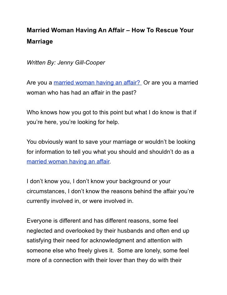 Starting An Affair With A Married Woman Starting An Affair With A Married Woman